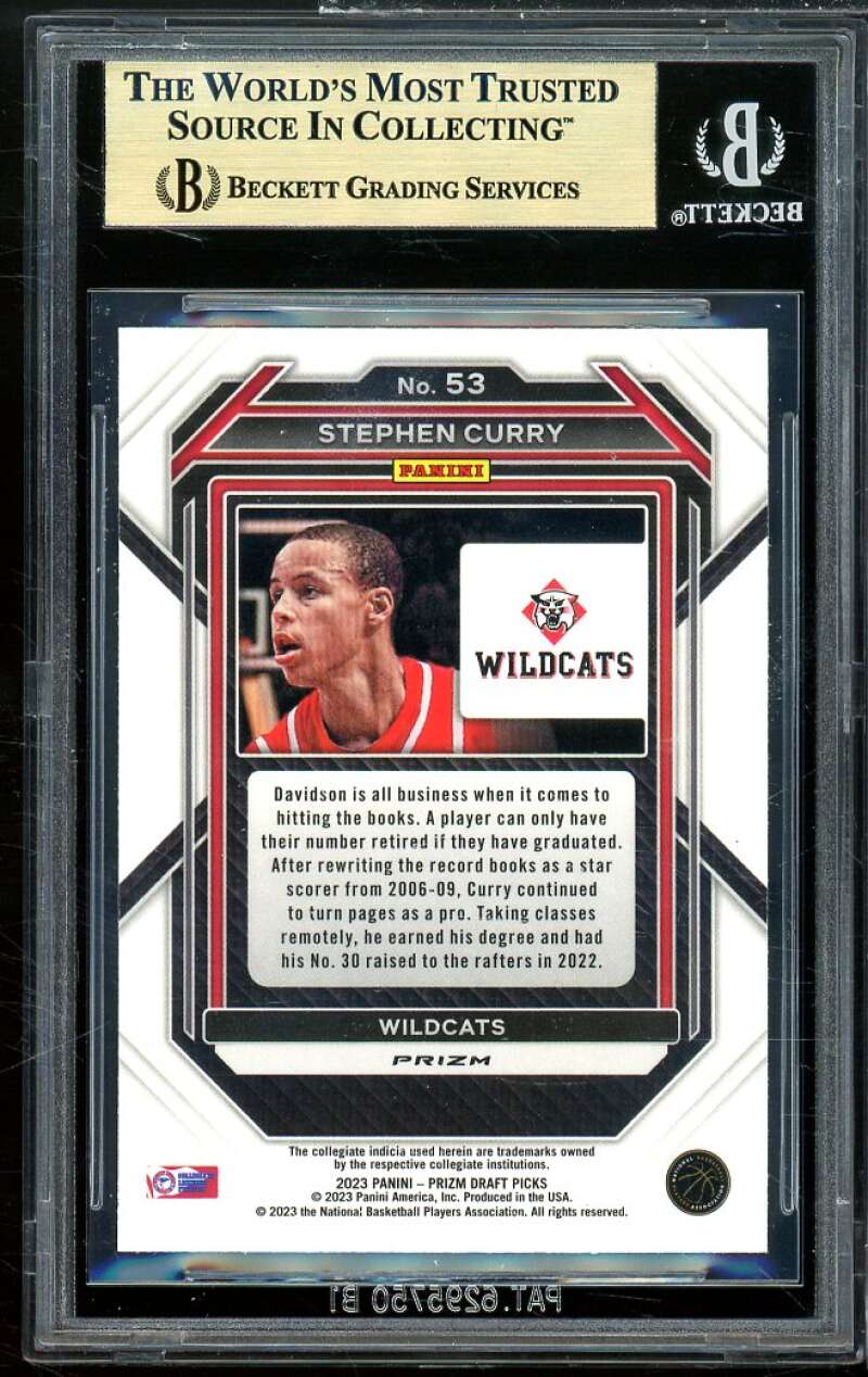 Stephen Curry 2023-24 Panini Prizm DP Prizms Purple Wave (pop 1) #53 BGS 9.5 Image 2