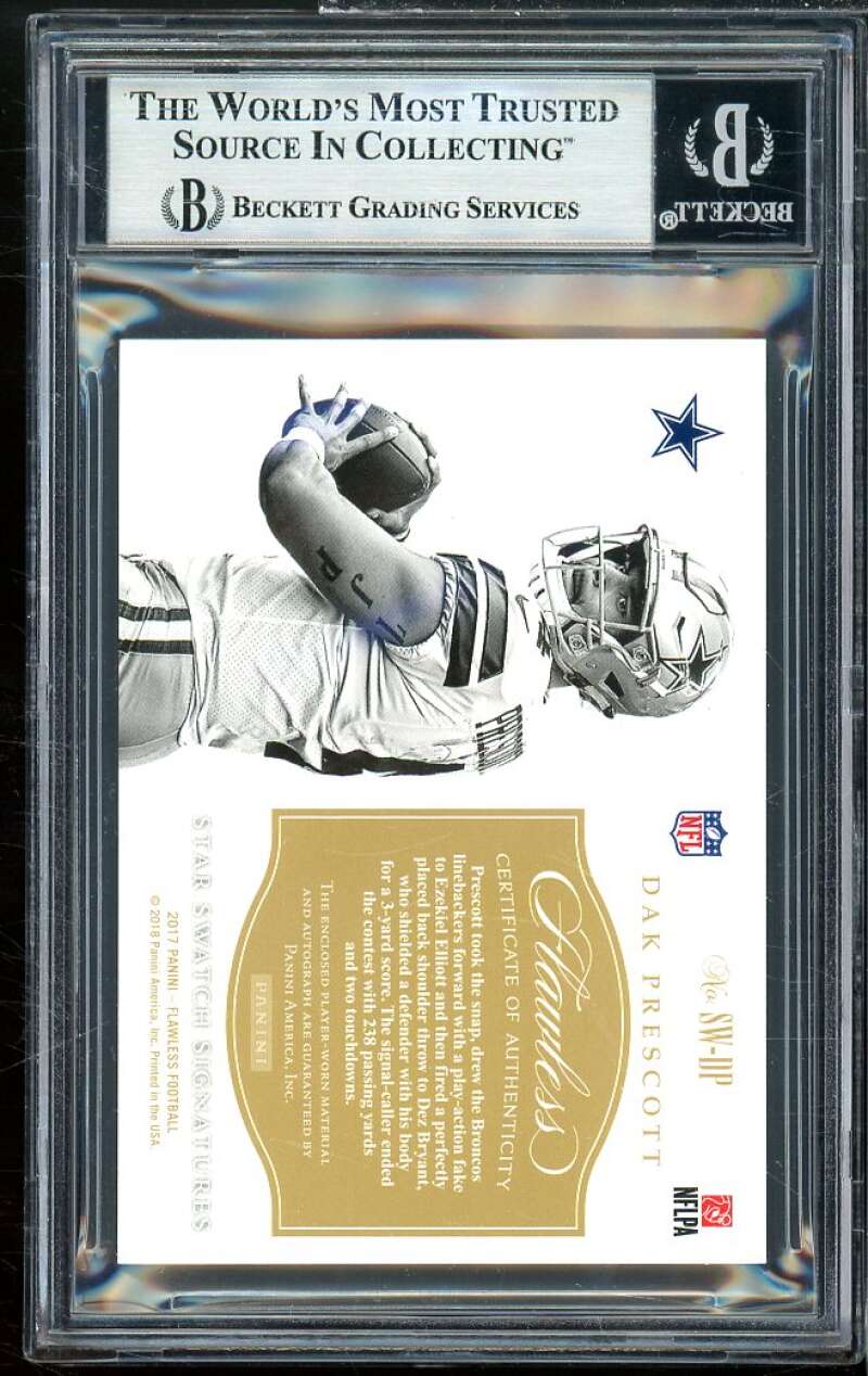 Dak Prescott 2017 Panini Flawless Star Swatch Signatures (#d 12/15) #1 BGS 8.5 Image 2