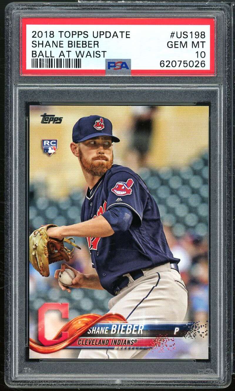 Shane Bieber Rookie Card 2018 Topps Update #US198 PSA 10 Image 1