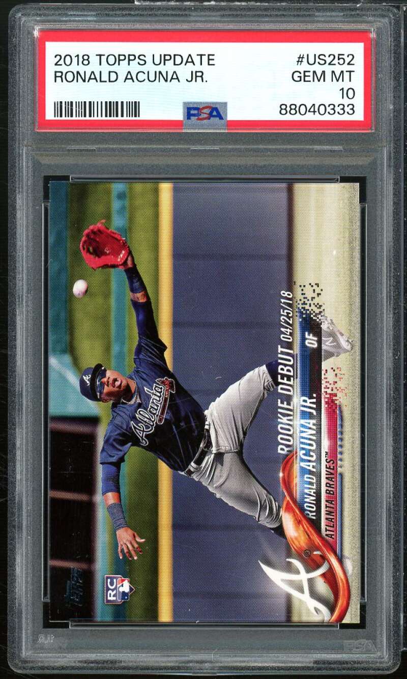 Ronald Acuna Jr. Rookie Card 2018 Topps Update #US252 PSA 10 Image 1