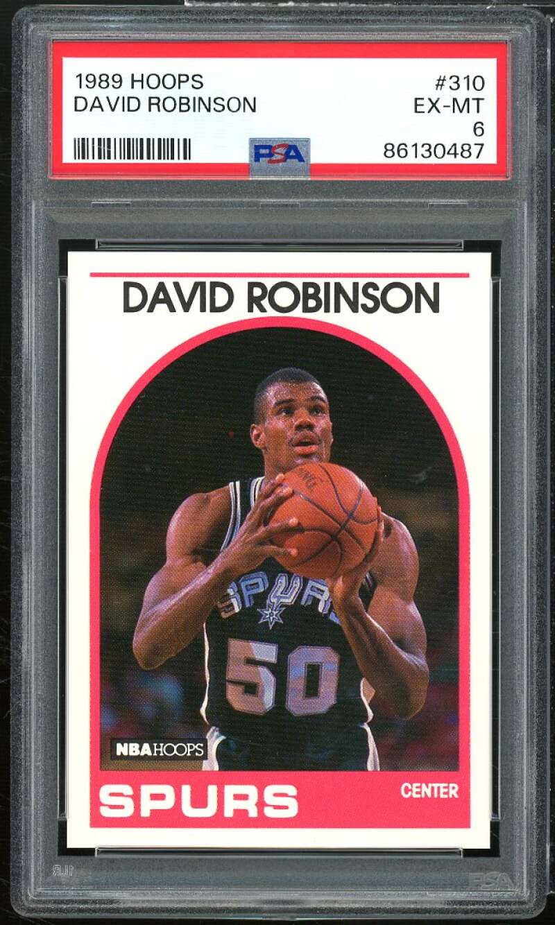 David Robinson Rookie Card 1989-90 Hoops #310 PSA 6 Image 1