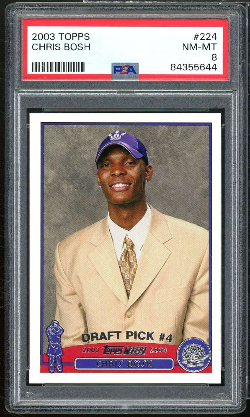 Chris Bosh Rookie Card 2003-04 Topps #224 PSA 8 Image 1