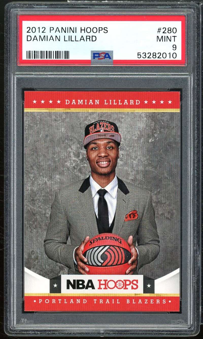 Damian Lillard Rookie Card 2012-13 Hoops #280 PSA 9 Image 1