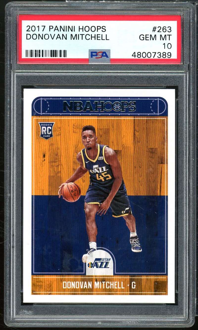 Donovan Mitchell Rookie Card 2017-18 Hoops #263 PSA 10 Image 1