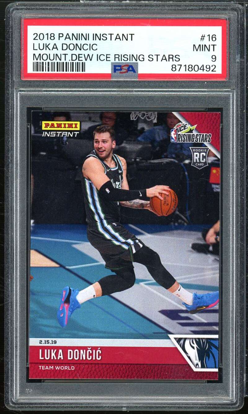 Luka Doncic Rookie Card 2018-19 Panini Instant Rising Stars #16 PSA 9 Image 1