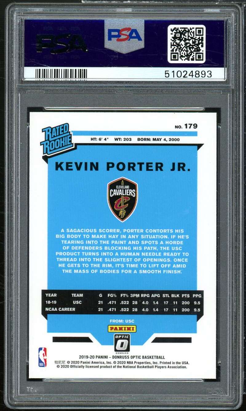 Kevin Porter Jr. Rookie Card 2019-20 Panini Donruss Optic #179 PSA 10 Image 2