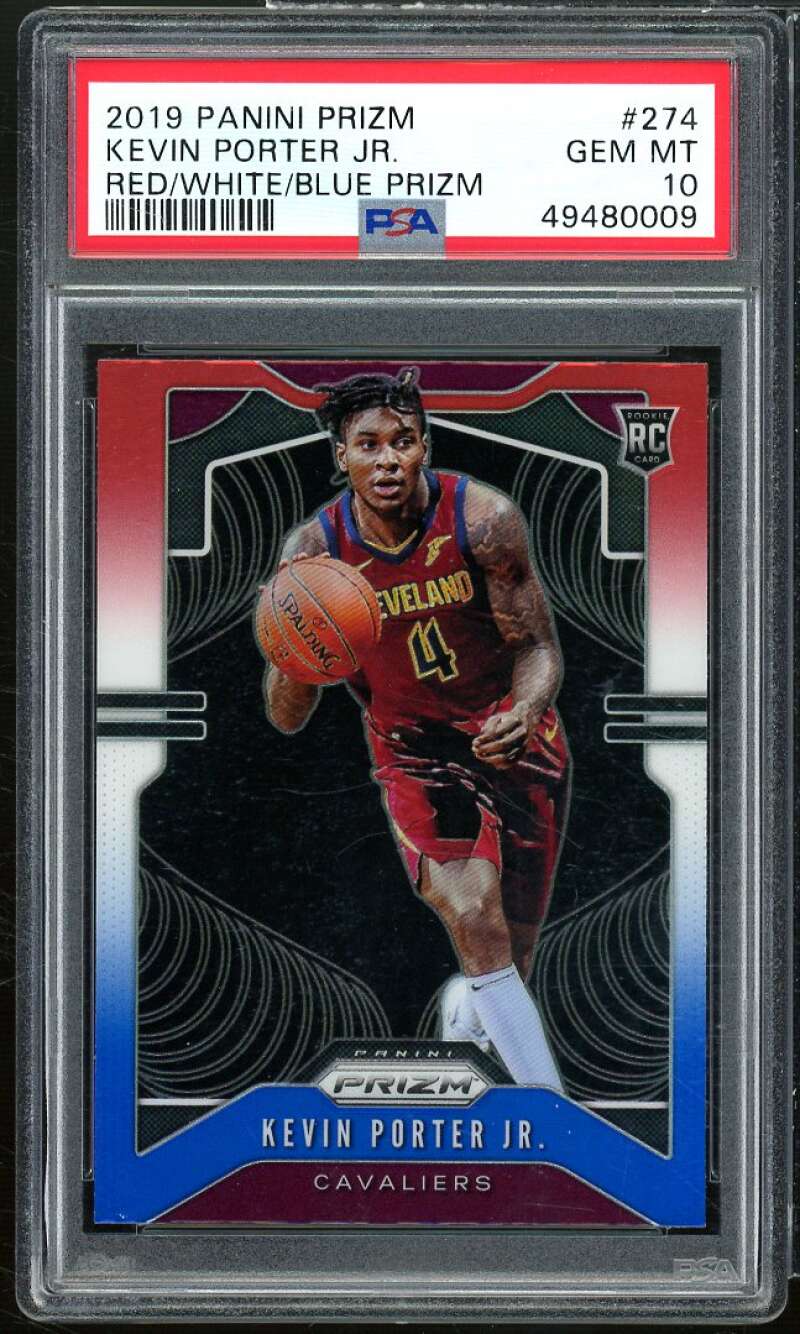 Kevin Porter Jr. Rookie 2019-20 Panini Prizm Red/White/Blue Prizm #274 PSA 10 Image 1