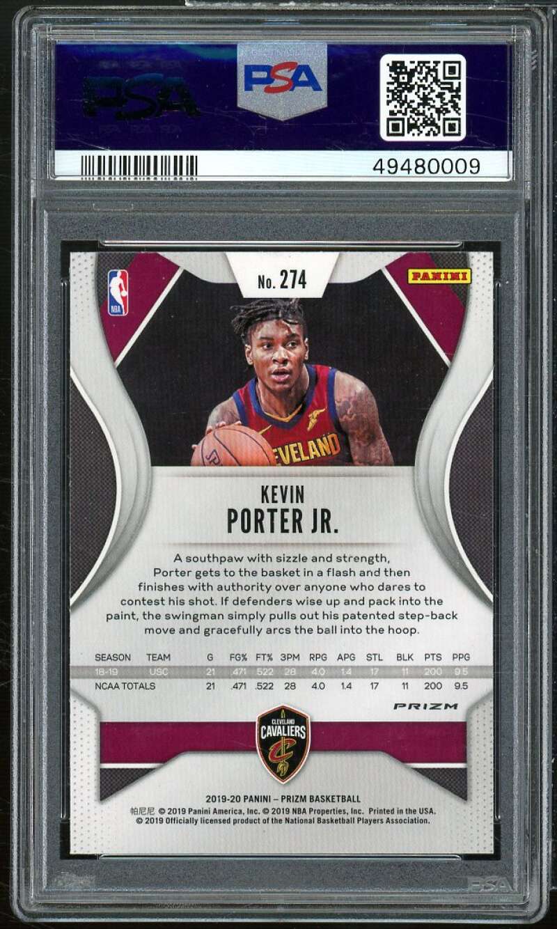 Kevin Porter Jr. Rookie 2019-20 Panini Prizm Red/White/Blue Prizm #274 PSA 10 Image 2