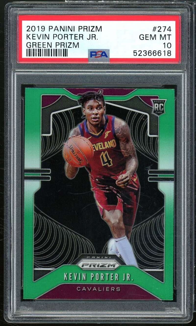 Kevin Porter Jr. Rookie Card 2019-20 Panini Prizm Prizms Green #274 PSA 10 Image 1