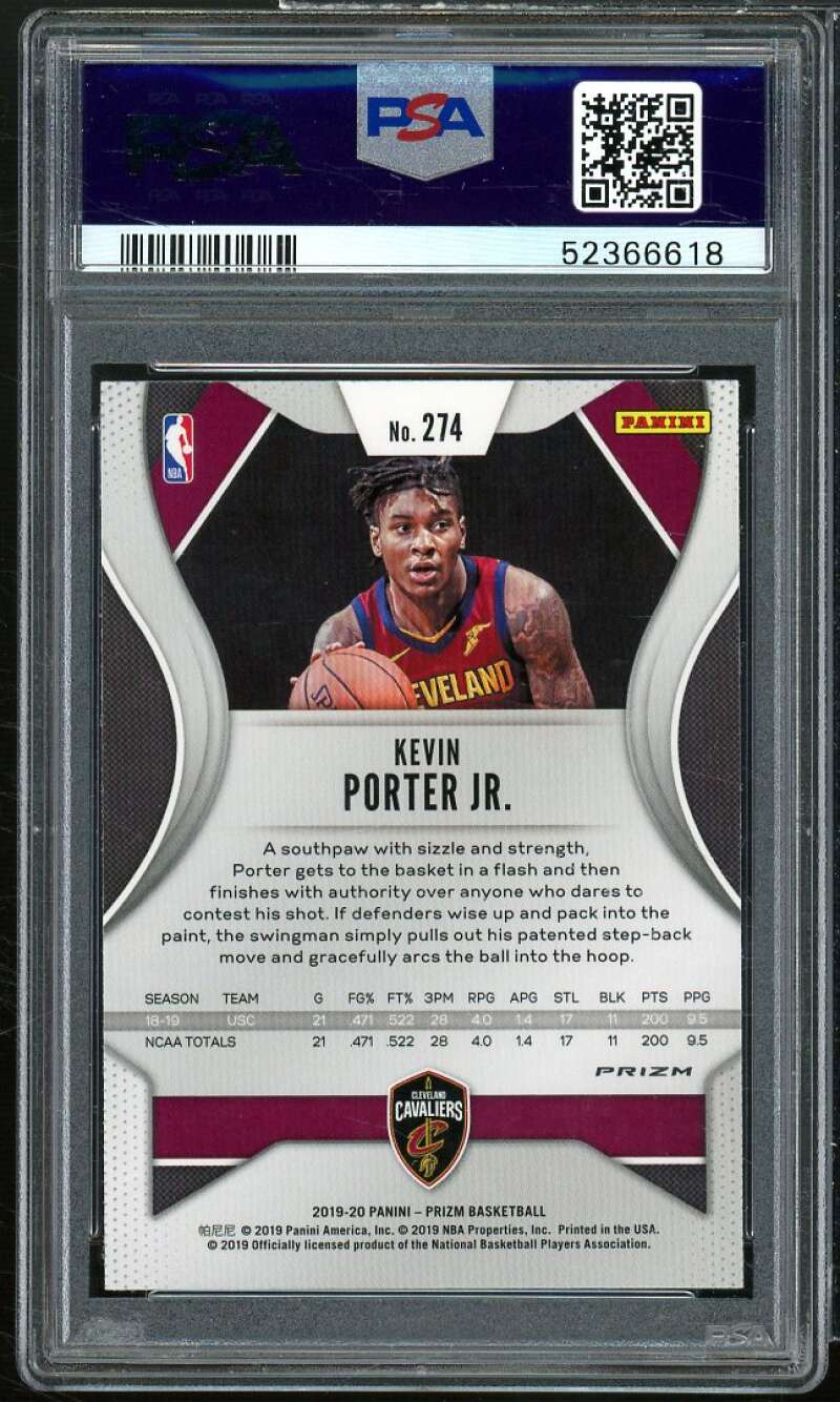 Kevin Porter Jr. Rookie Card 2019-20 Panini Prizm Prizms Green #274 PSA 10 Image 2