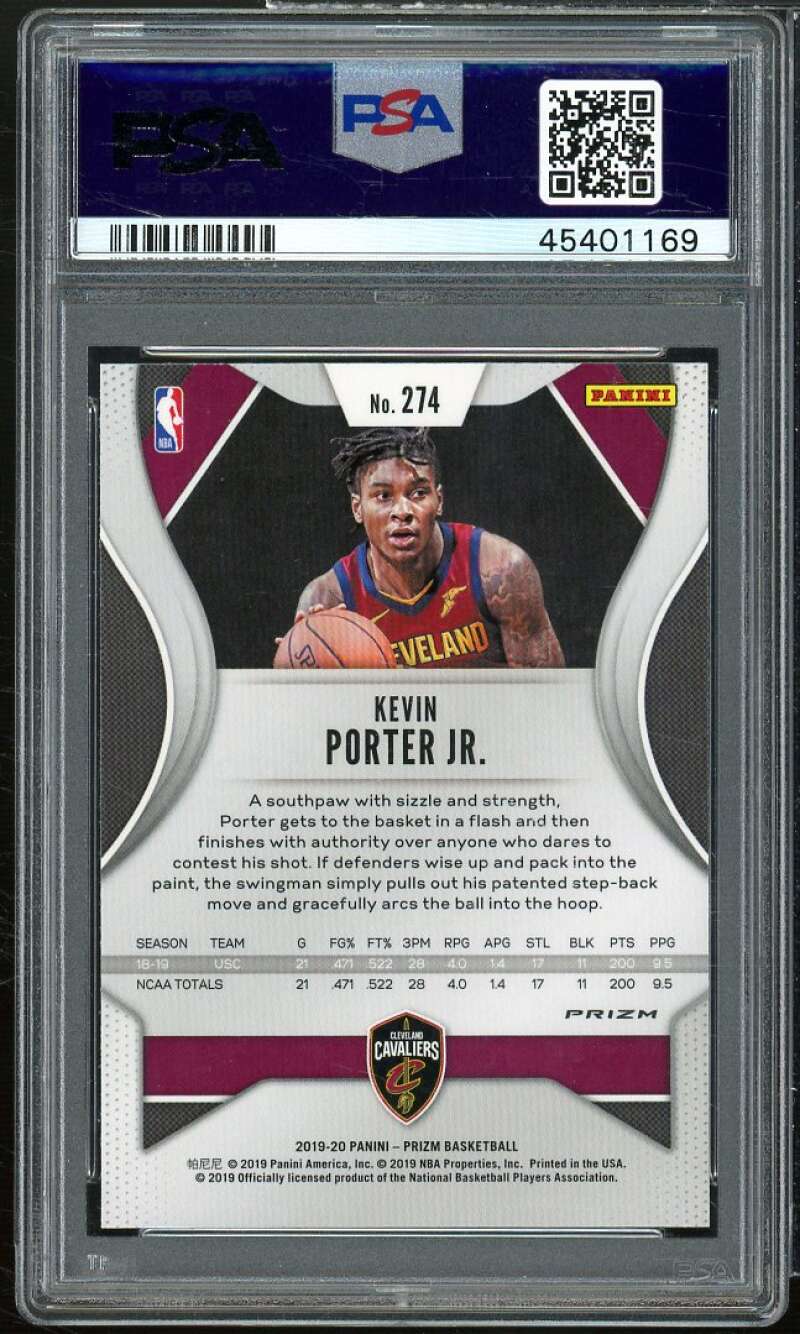 Kevin Porter Jr. Rookie Card 2019-20 Panini Prizm Orange Ice #274 PSA 10 Image 2