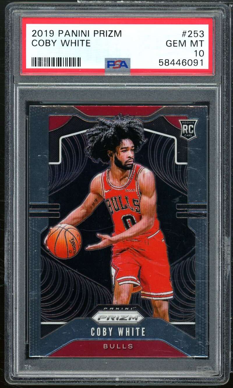 Coby White Rookie Card 2019-20 Panini Prizm #253 PSA 10 Image 1