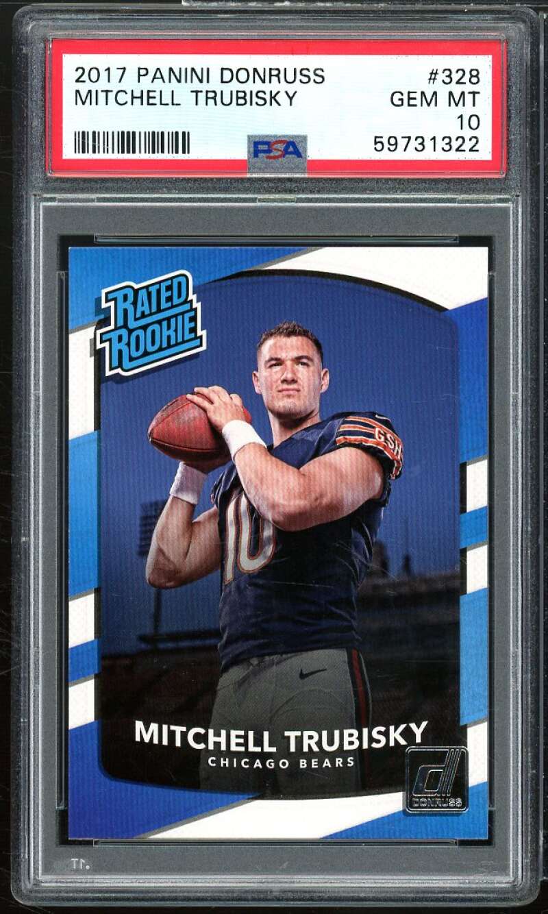 Mitchell Trubisky Rookie Card 2017 Donruss #328 PSA 10 Image 1