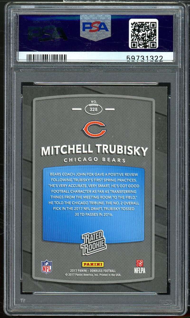 Mitchell Trubisky Rookie Card 2017 Donruss #328 PSA 10 Image 2