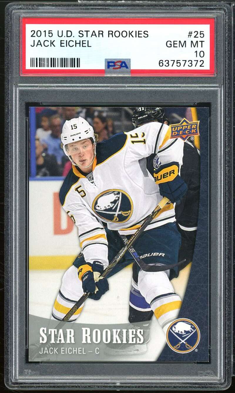 Jack Eichel Rookie Card 2015-16 Upper Deck Star Rookies #25 PSA 10 Image 1