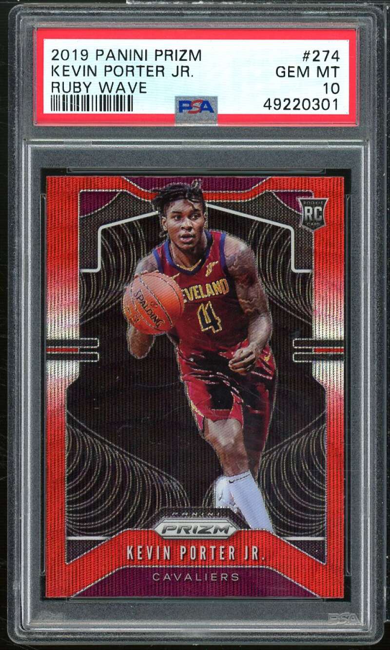 Kevin Porter Jr. Rookie Card 2019-20 Panini Prizm Ruby Wave #274 PSA 10 Image 1