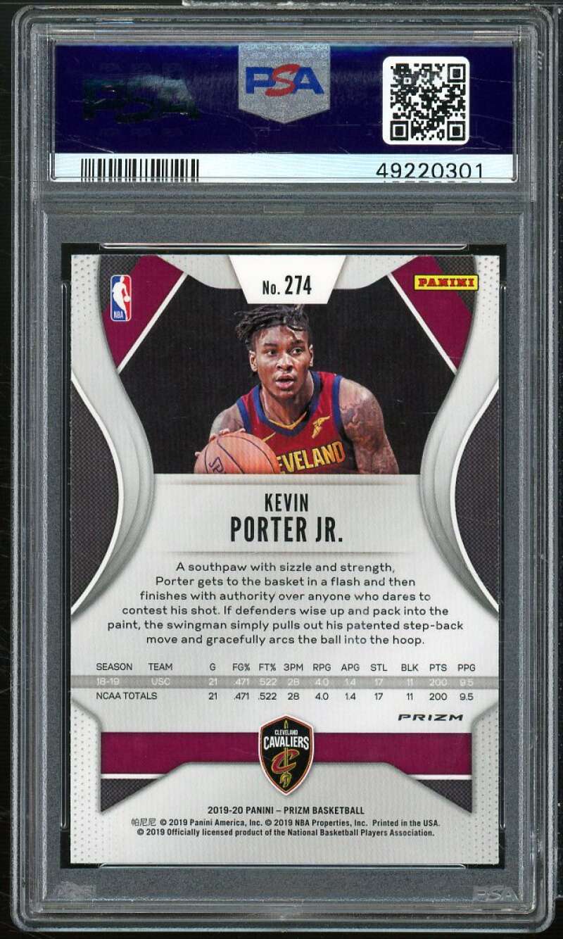 Kevin Porter Jr. Rookie Card 2019-20 Panini Prizm Ruby Wave #274 PSA 10 Image 2