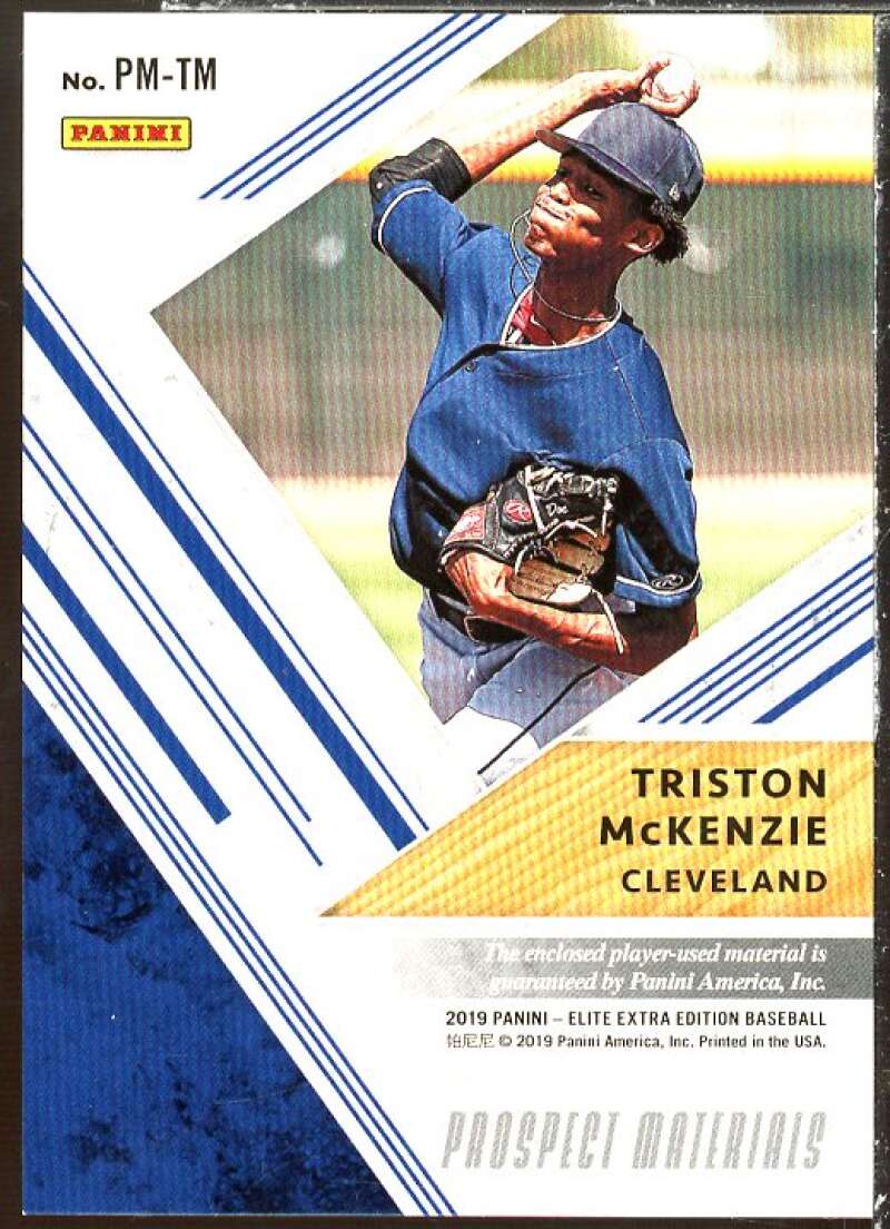 Triston McKenzie Rookie 2019 Elite Extra Edition Prospect Materials Gold #30  Image 2