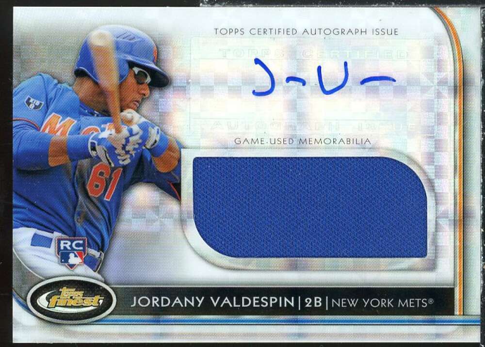 Jordany Valdespin RC 2012 Finest Rookie Jumbo Relic Autographs X-Fractors #JVN  Image 1