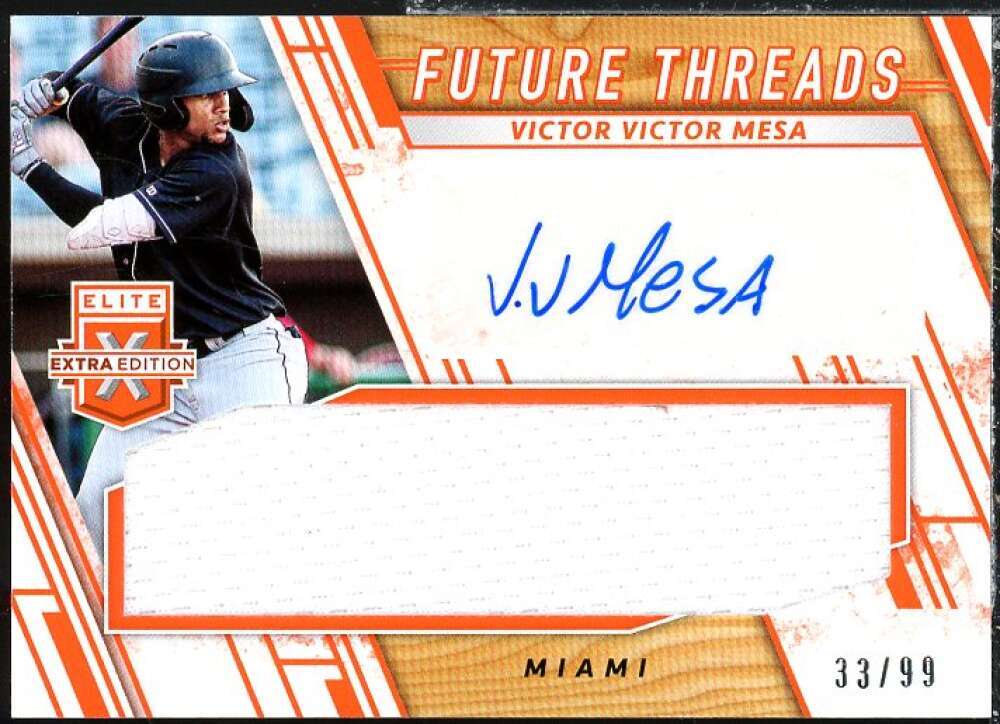 Victor Mesa Jr. RC 2019 Elite Extra Edition Future Threads Signatures Orange #1  Image 1