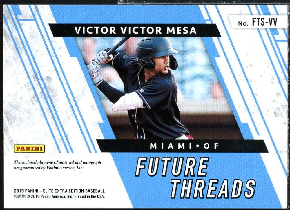 Victor Mesa Jr. RC 2019 Elite Extra Edition Future Threads Signatures Orange #1  Image 2