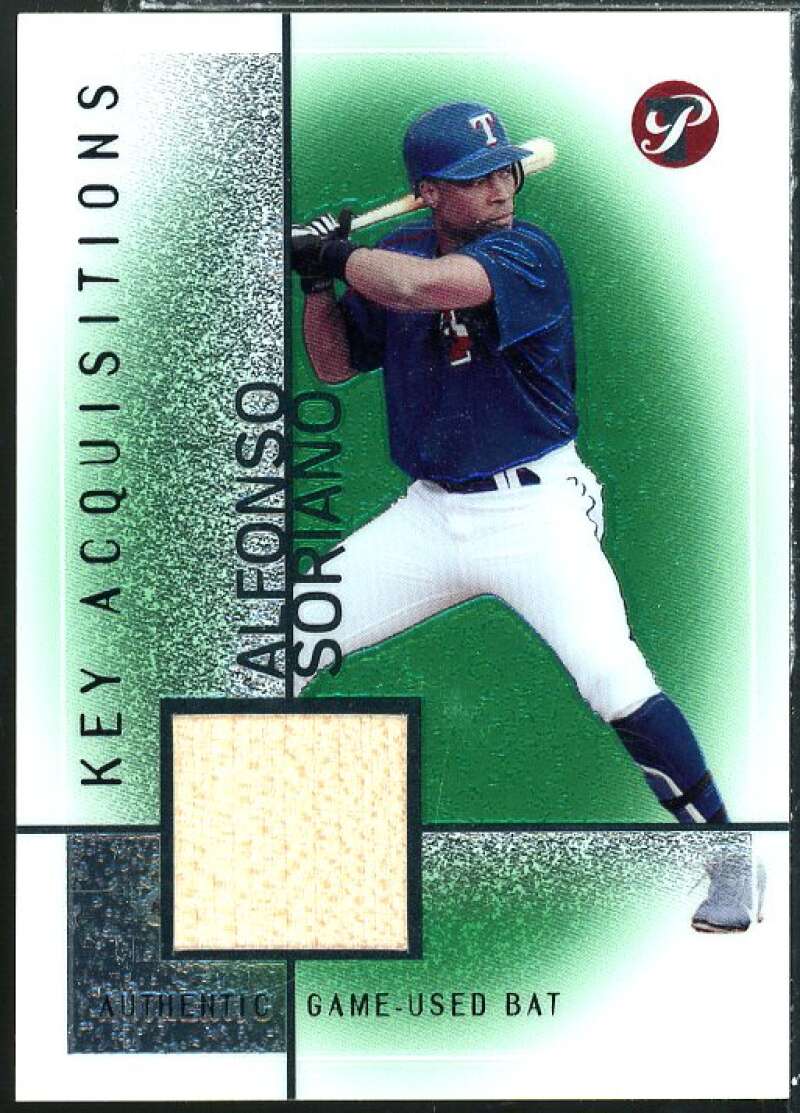 Alfonso Soriano Card 2004 Topps Pristine Key Acquisition Bat Relics #AS Image 1