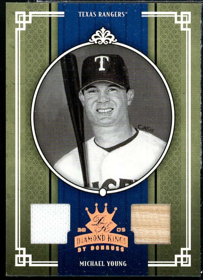 Michael Young Bat-Jsy Card 2005 Diamond Kings Materials Bronze B/W #230 Image 1