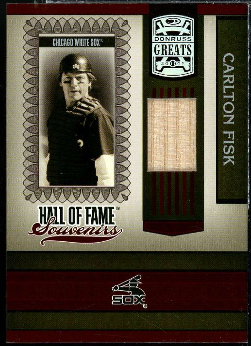 Carlton Fisk Card 2005 Donruss Greats Hall of Fame Souvenirs Material Bat #12 Image 1