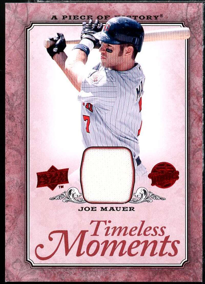 Joe Mauer Card 2008 UD A Piece of History Timeless Moments Jersey #28 Image 1