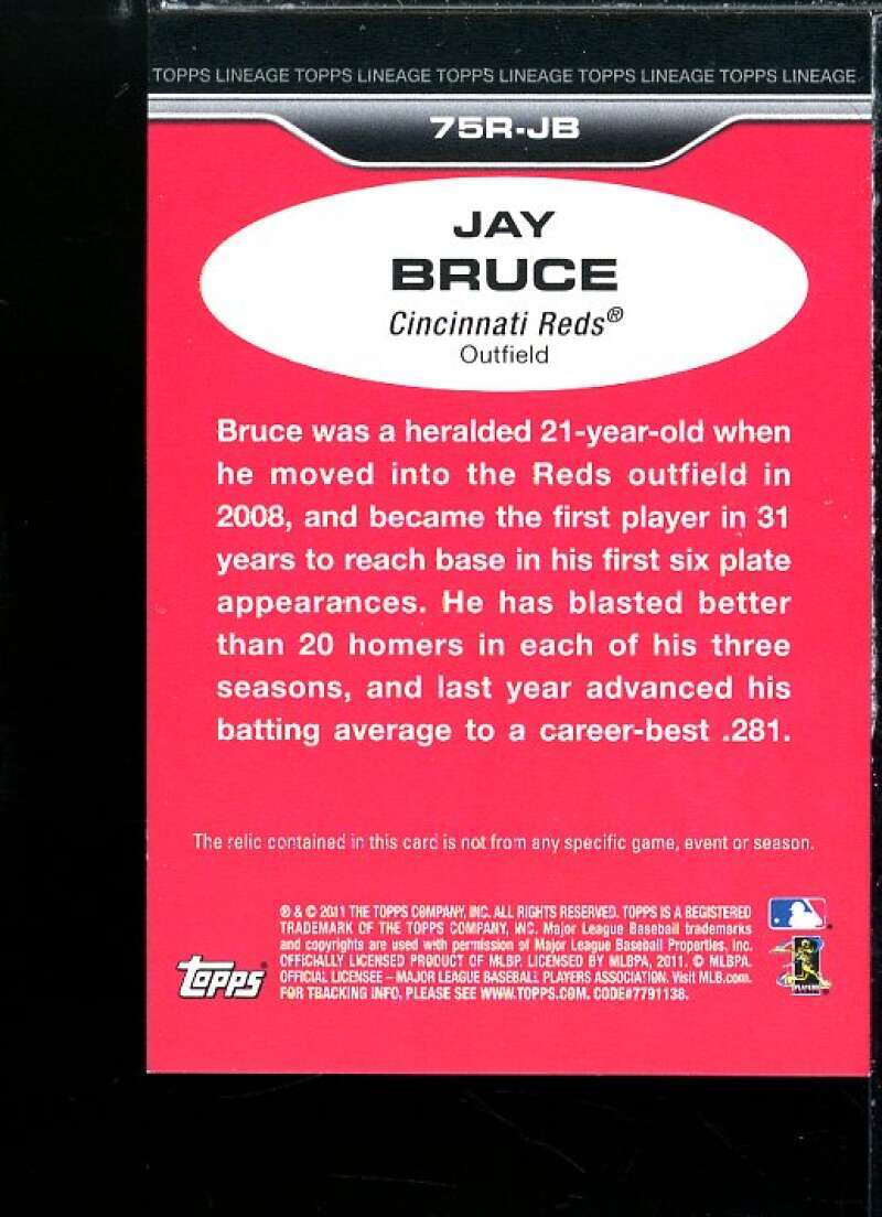 Jay Bruce Card 2011 Topps Lineage '75 Mini Relics #JB Image 2