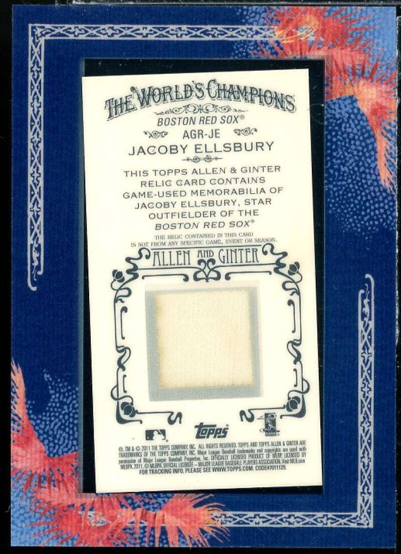 Jacoby Ellsbury Jsy Card 2011 Topps Allen and Ginter Relics #JE2 Image 2