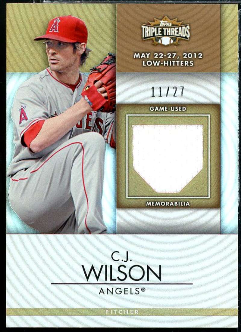 C.J. Wilson Card 2012 Topps Triple Threads Unity Relics Sepia #UR284 Image 1