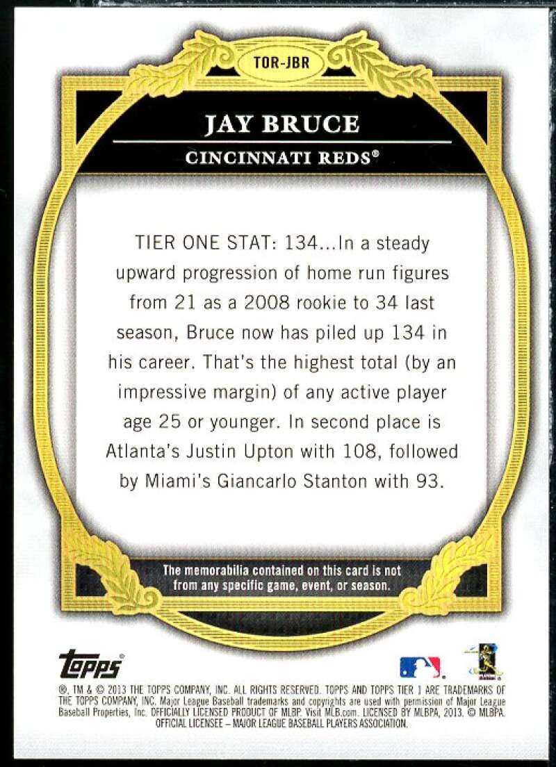 Jay Bruce Card 2013 Topps Tier One Relics #JBR Image 2