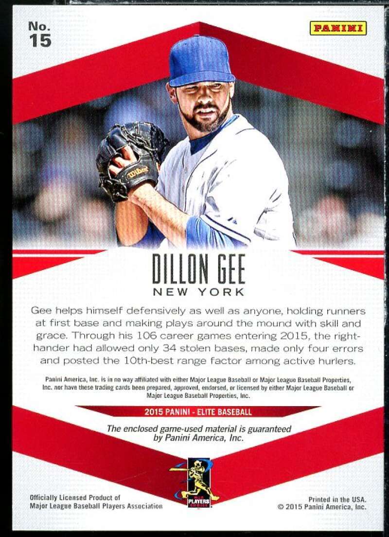 Dillon Gee Card 2015 Elite Members Only Materials Prime #15 Image 2