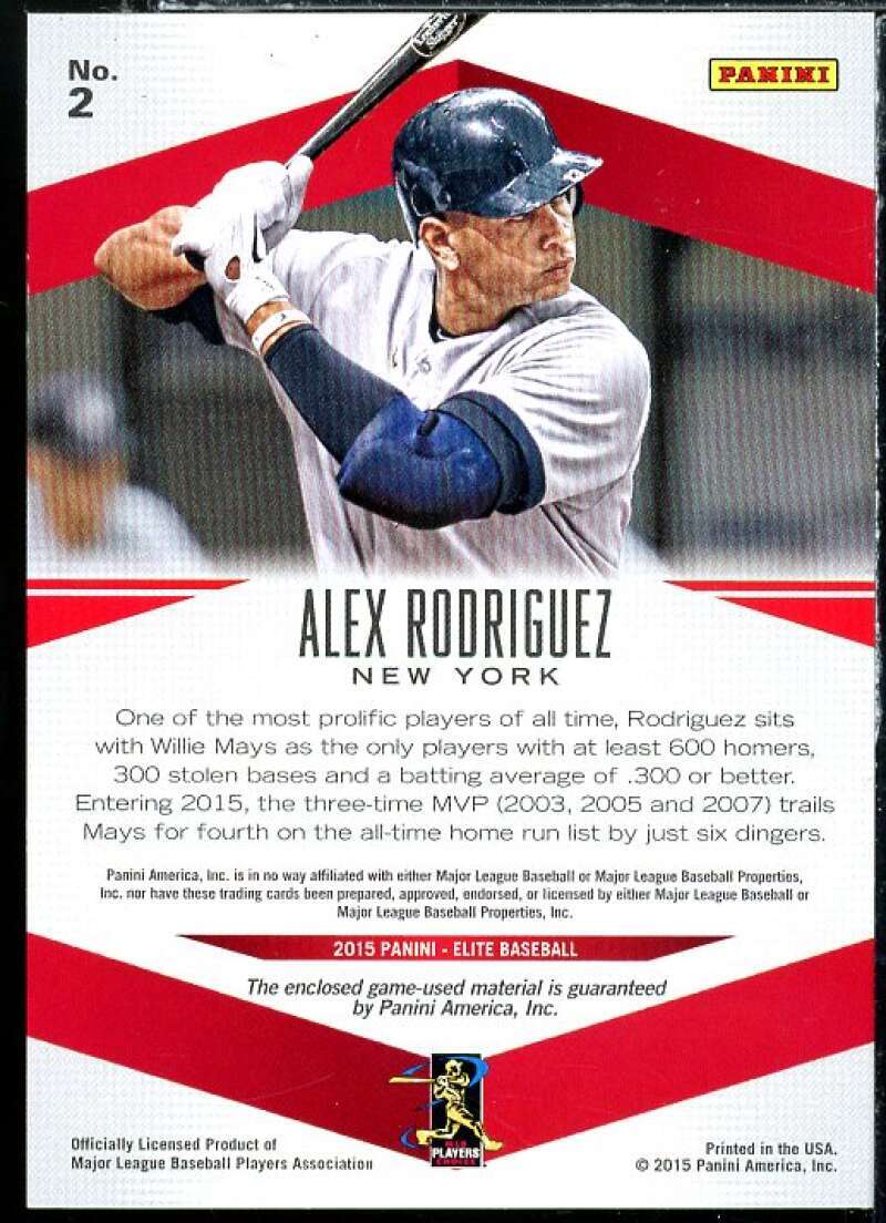 Alex Rodriguez Card 2015 Elite Members Only Materials #2 Image 2