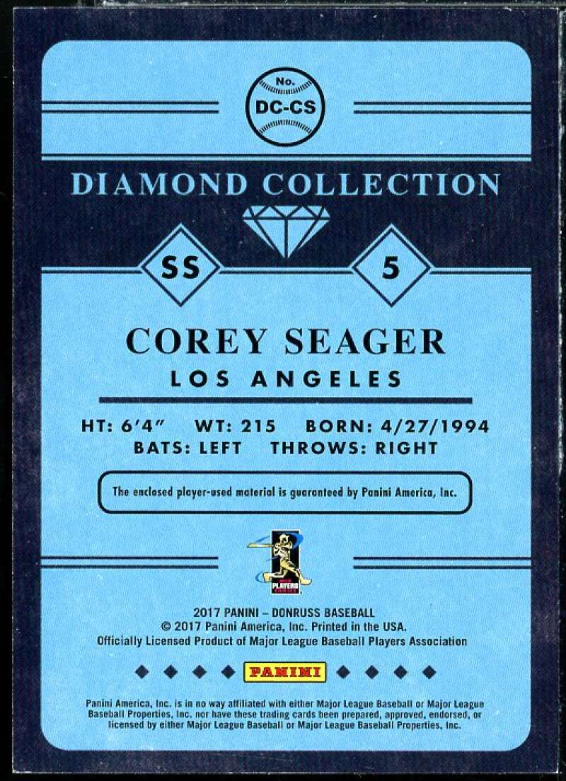 Corey Seager Card 2017 Donruss Diamond Collection Memorabilia #DCCS Image 2