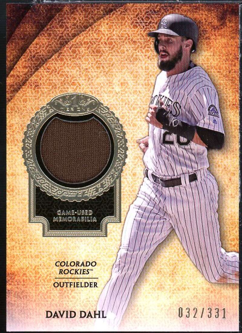 David Dahl Rookie Card 2017 Topps Tier One Relics #T1RDD Image 1