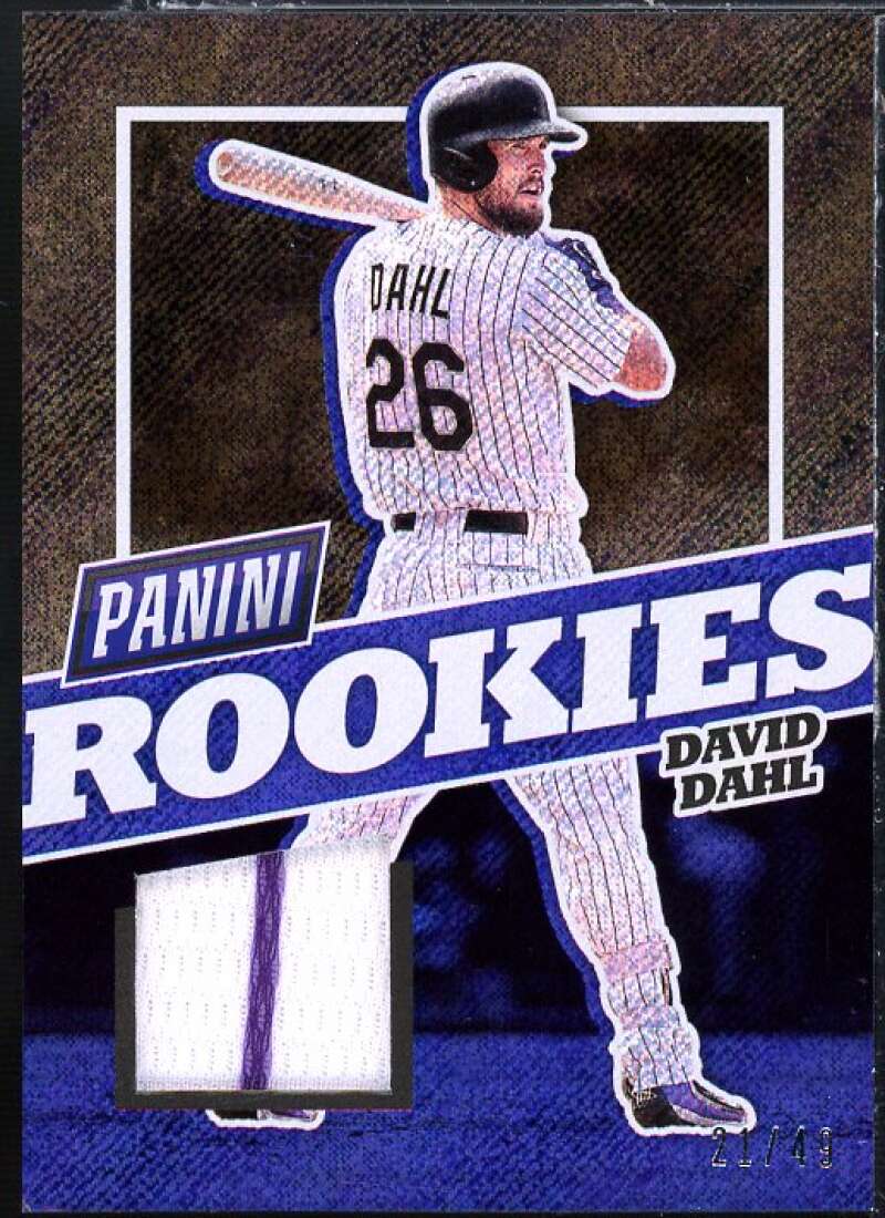 David Dahl BB RC 2017 Panini National Convention Rookie Memorabilia Rapture #DD  Image 1