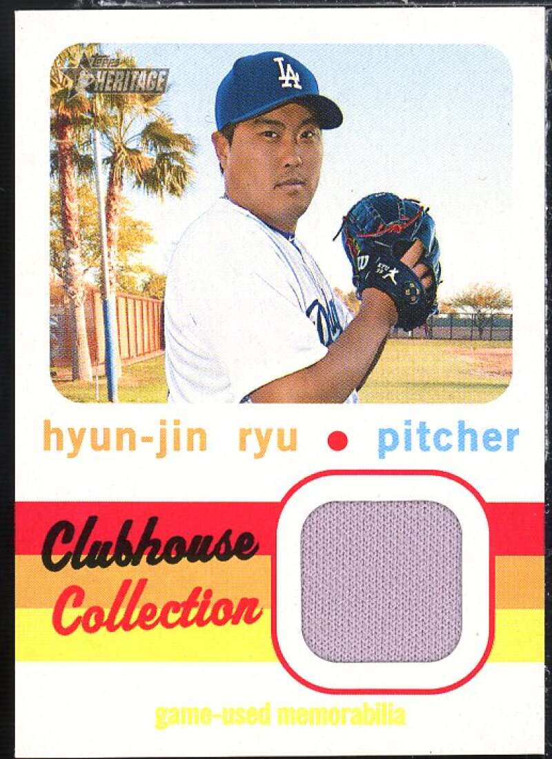 Hyun-Jin Ryu Card 2020 Topps Heritage Clubhouse Collection Relics #CCRHR Image 1