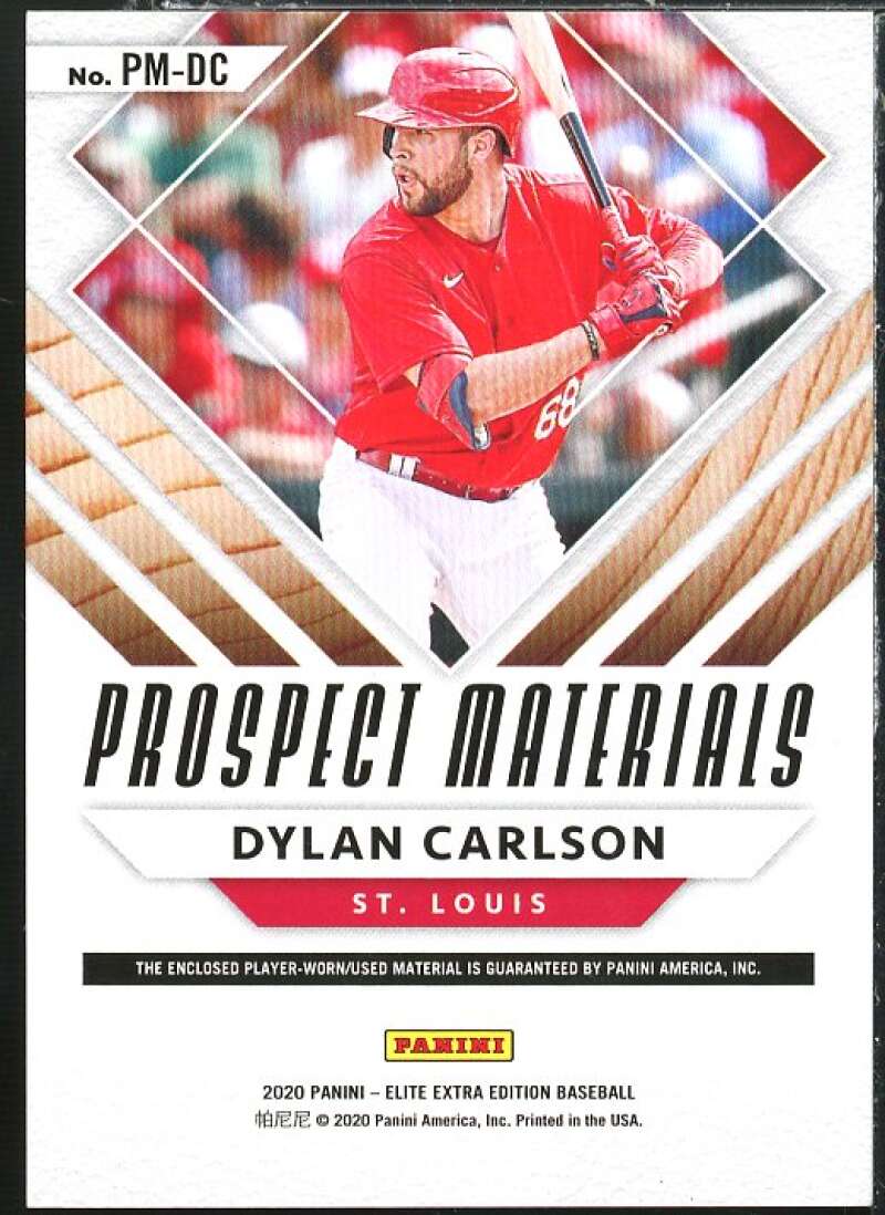 Dylan Carlson Rookie Card 2020 Elite Extra Edition Prospect Materials #1 Image 2