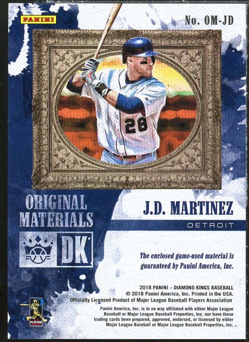 J.D. Martinez Card 2018 Diamond Kings DK Originals Materials Holo Silver #11 Image 2