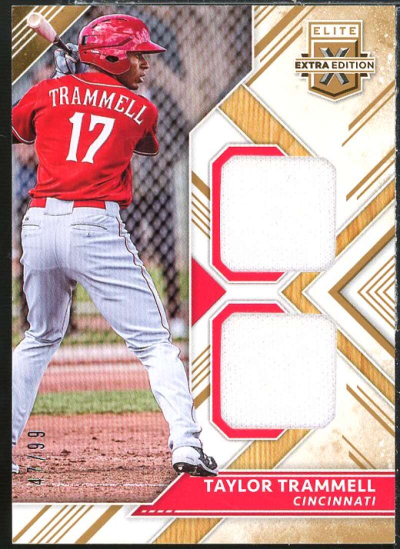 Taylor Trammell Rookie Card 2018 Elite Extra Edition Dual Materials Gold #20 Image 1