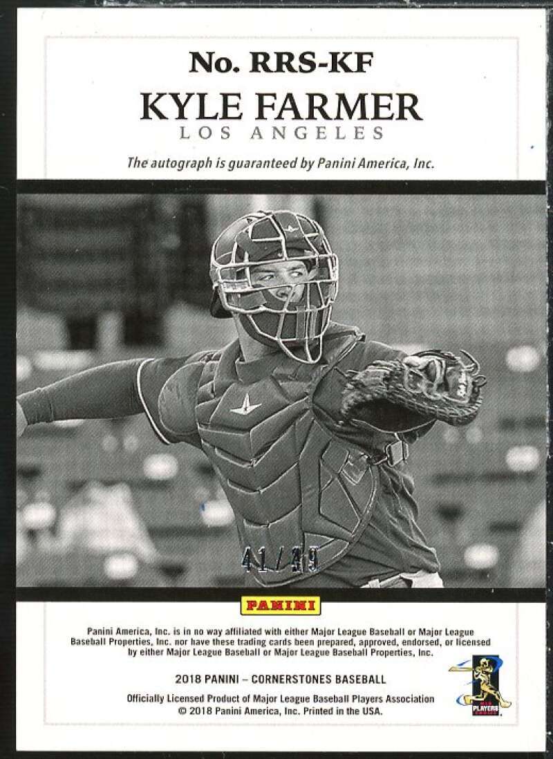 Kyle Farmer Rookie 2018 Panini Cornerstones Rookie Reserve Signatures Quartz #9  Image 2