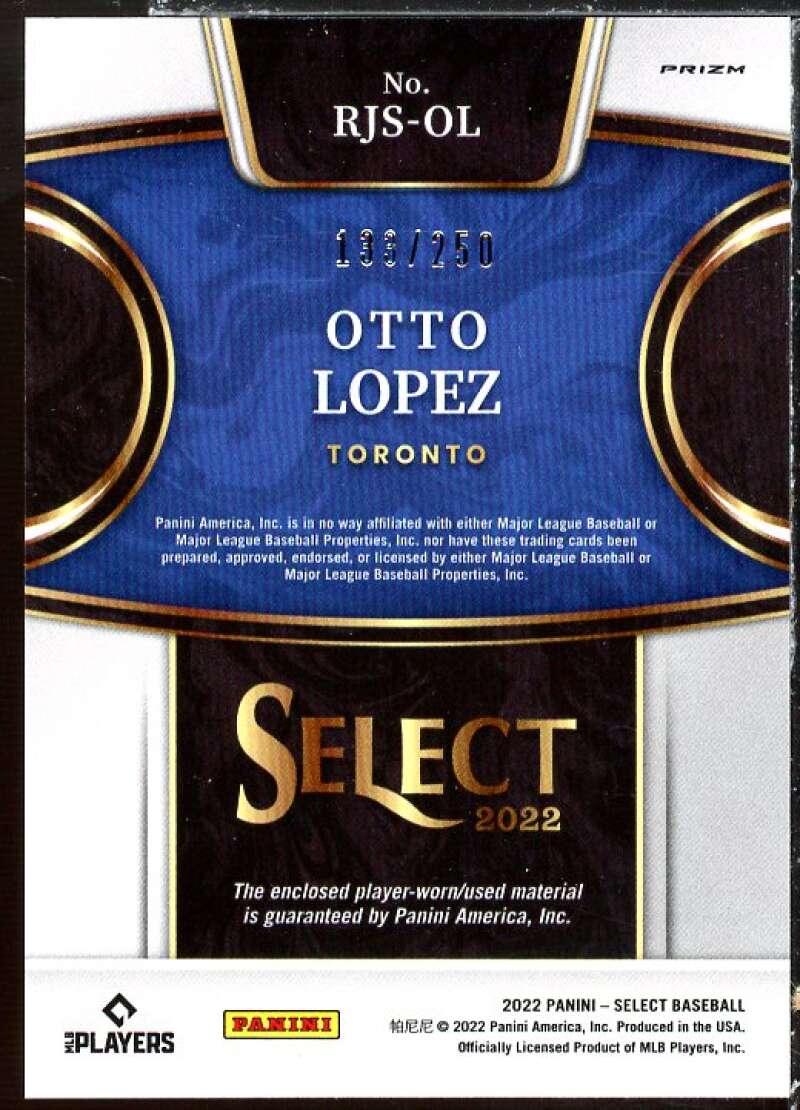 Otto Lopez Rookie Card 2022 Select Rookie Jumbo Swatch Holo #10 Image 2