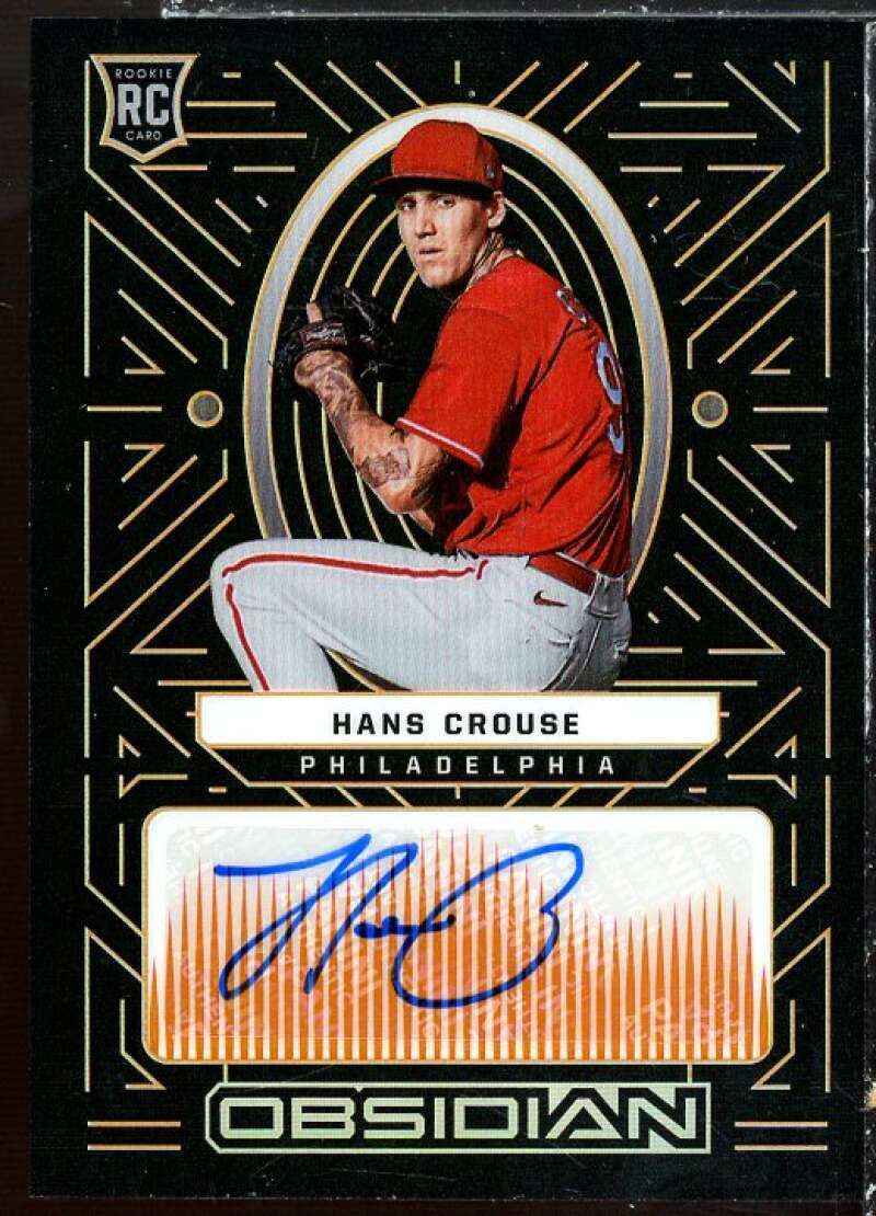 Hans Crouse 2022 Panini Chronicles Obsidian Autographs Electric Etch Orange #19  Image 1