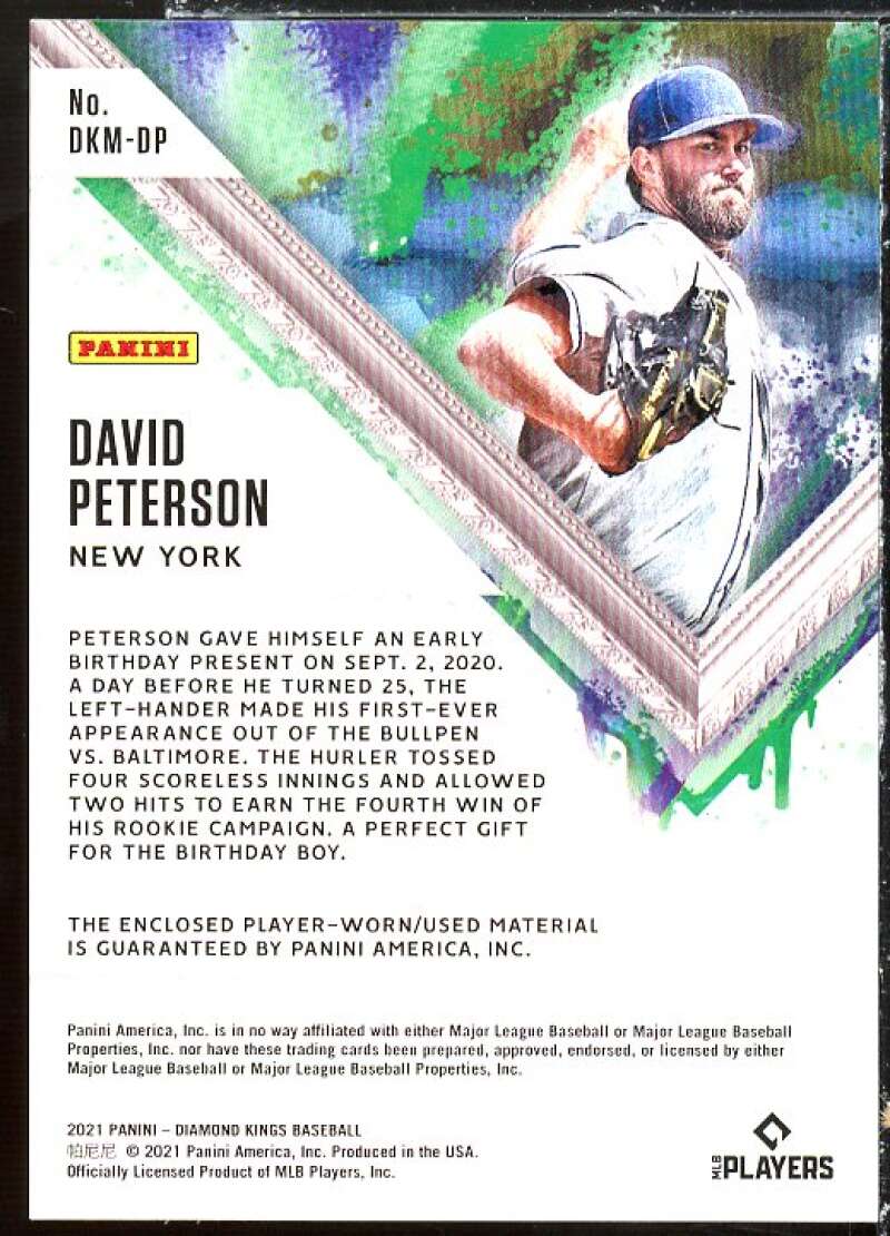 David Peterson Card 2021 Diamond Kings DK Materials Holo Gold #70 Image 2