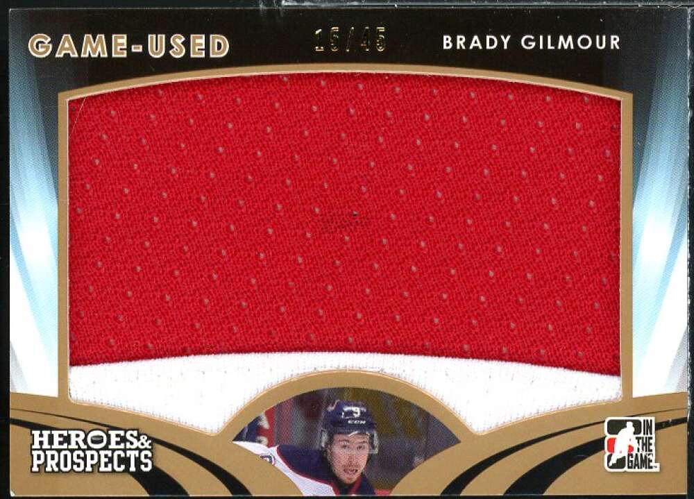 Brady Gilmour Rookie Card 2015-16 ITG Heroes and Prospects Jerseys #GU05  Image 1