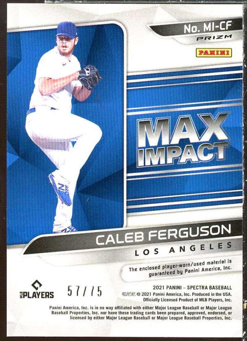 Caleb Ferguson Card 2021 Panini Spectra Max Impact Materials Hyper #12  Image 2