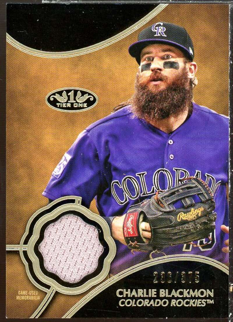 Charlie Blackmon Card 2019 Topps Tier One Relics #T1RCB Image 1