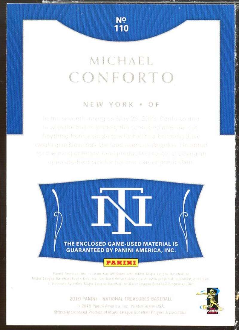 Michael Conforto JSY Card 2019 Panini National Treasures #110  Image 2